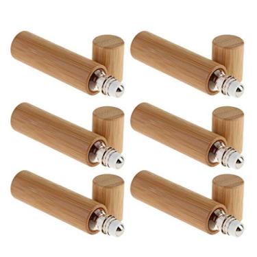 Imagem de menolana Frasco De Óleo Essencial Vazio Recarregável De Bambu Natural