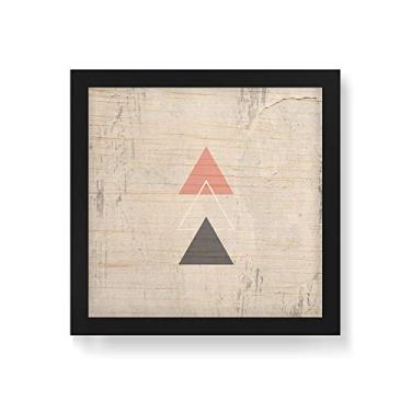 Imagem de Arte Maníacos Quadro Decorativo em Madeira Escandinavo Triângulos - 30x30cm (Moldura caixa em laca preta)