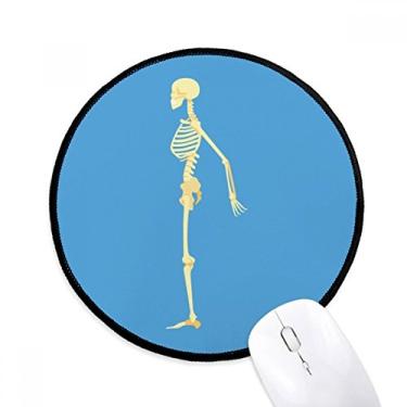 Imagem de Mousepads com ilustração de osso lateral humano, redondo, antiderrapante, bordas costuradas, jogos, presente de escritório