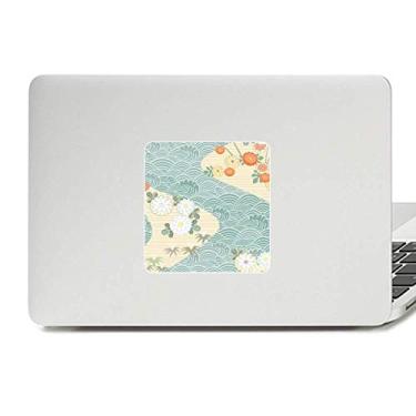Imagem de Adesivo de vinil para laptop com estampa de folhas de flores e ondas, decoração de policarbonato