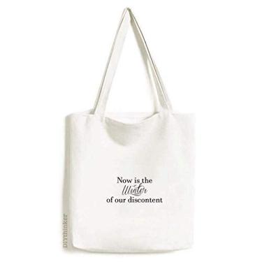 Imagem de Now is the Winter Shakespeare Bolsa sacola de lona sacola de compras casual bolsa de mão