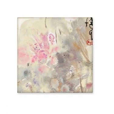 Imagem de Fevereiro Lotus XJJ Pintura a óleo Azulejo de cerâmica brilhante Decalque adorno de tijolos vitrificados