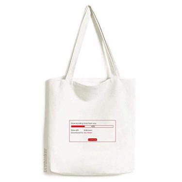 Imagem de Programmer - Faça o download do seu amor sacola de lona bolsa de compras casual