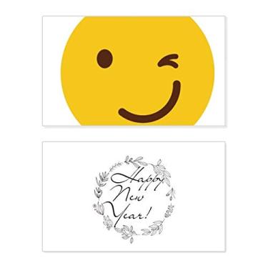 Imagem de Blink Smile Yellow Happy Illustration Pattern New Year Festival Greeting Card Bless Message Gift