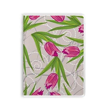 Imagem de Caderno de folhas de flor de cravos, flores e pasta de goma Diário de capa macia