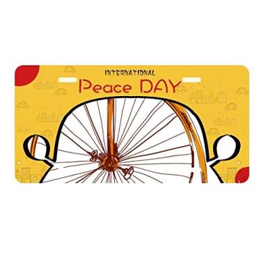 Imagem de DIYthinker Placa de carro Old Fashioned Bicycle High Wheeler Britain Placa de carro Decoração Dia da Paz