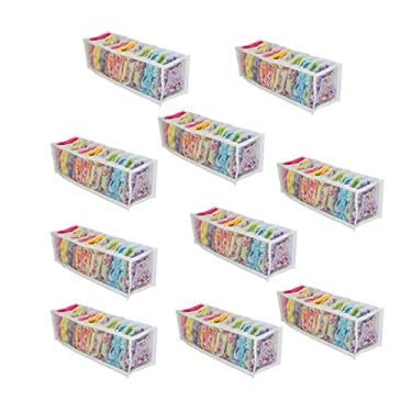 Imagem de kit com (10 peças) Colmeia Organizadora de gavetas roupas de Bebês 10x12x35cm Organizalux