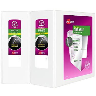 Imagem de Avery Fichário durável com 3 anéis, anéis EZD de 10 cm, 2 fichários brancos (09801)