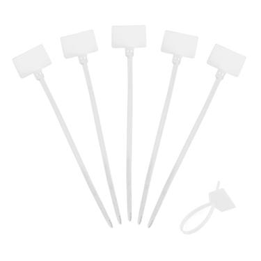 Imagem de Amgate Gravação em Ethernet Fio Zip Ties Cabo Marca Etiquetas Nylon Power Marking Etiqueta, 200 Piece, White