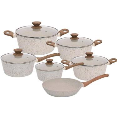 Imagem de Jogo Panelas Antiaderente Cerâmica Indução 6Pçs - Vanilla