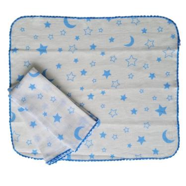Imagem de Kit Pano De Boca Festone Teciclean 100% Algodão 3 Unidades 35X30cm