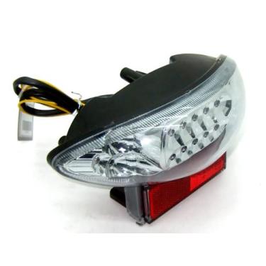 Imagem de Luz de seta traseira para corrida com LED integrado para motocicleta Suzuki Hayabusa GSX1300R Chrome Clear