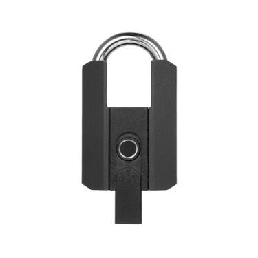 Imagem de CIADAZ Cadeado de impressão digital resistente com aplicativo de bloqueio inteligente à prova d'água com chave para cerca de armazém, portão externo, cadeado inteligente recarregável