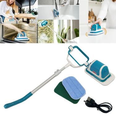 Imagem de Escova Limpeza Eletrica Sem Fio 2 Em 1 Cabo Retratil Limpa Esfrega Faxina Casa Limpeza Parede Chao Janela Vidro Ceramica Carro Moto