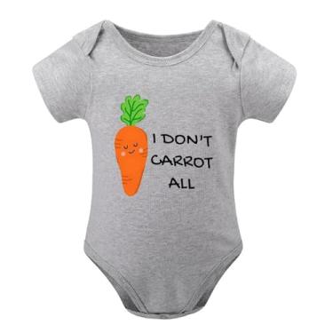 Imagem de SHUYINICE Macacão infantil engraçado para meninos e meninas, macacão premium para recém-nascidos, macacão I Don't Carrot All Baby, Cinza, 6-9 Months