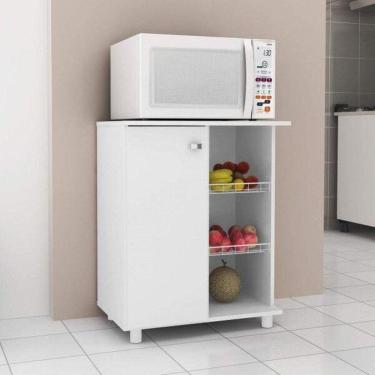 Imagem de Balcão Fruteira 1 Porta 2 Aramados Bf3205 Tecno Mobili Branco