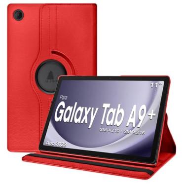 Imagem de Capa Giratória 360 Flip Para Tablet Samsung Galaxy Tab A9 Plus SM-X216 SM-X210 + Enterprise Edition 11 Polegadas - Alamo (Vermelho)