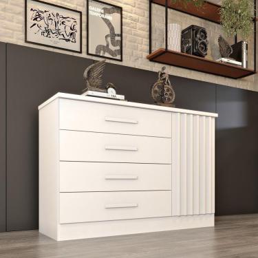 Imagem de Cômoda Ripada Barcelona C/ Sapateira 4 Gavetas Com 1 Porta Tcil Móveis