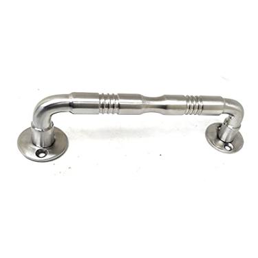 Imagem de Puxador deslizante de aço inoxidável SSISKCON para porta de celeiro embutido, haste sólida resistente de 14 mm x 15 mm, 150 mm, puxador de barra acetinado 32D (630) para entrada, saída, portões de garagens, portas de galpão, pacote vintage com 1