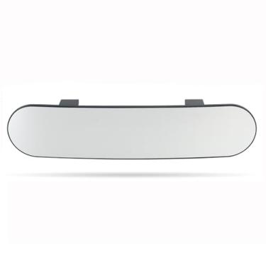 Imagem de LoyaGour Espelho retrovisor para carro, extensor de espelhos panorâmicos panorâmicos panorâmicos amplos de 30 cm, antiofuscamento cromado, canto arredondado, espelho retrovisor interno com clipe