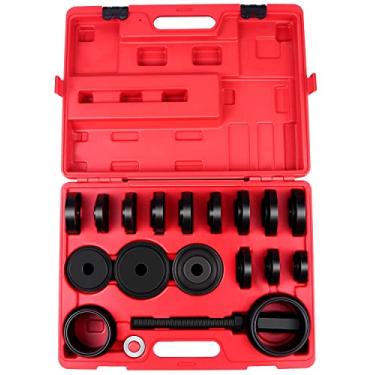 Imagem de ACZCR Kit de prensa de rolamento de roda de 23 peças para remoção e instalação do rolamento da roda dianteira, conjunto de ferramentas extrator de rolamento de roda com estojo de armazenamento