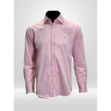 Imagem de Camisa Masculina Social Manga Longa Rosa Chiclete-Masculino
