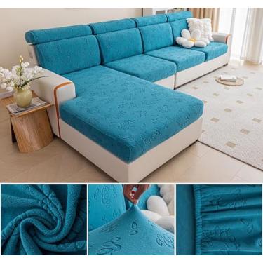 Imagem de Sofá De Estiramento Slipcover Sofá Capa Protetor De Móveis Sofá Macio Com Fundo Elástico Para Crianças, Poliéster Spandex Jacquard Tecido (B,Dark Blue)