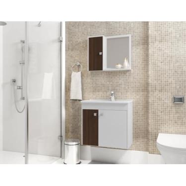 Imagem de Gabinete Para Banheiro Munique Bco/Nog - Móveis Bechara