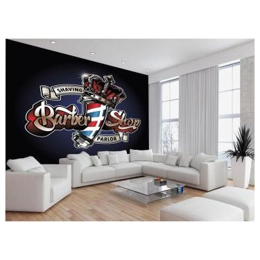 Imagem de Papel De Parede 3D Barbearia Barber Shop Logo 3,5M Brb40