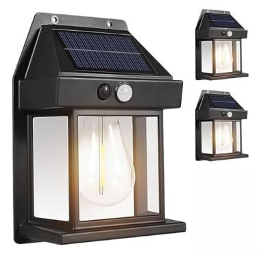 Imagem de Luminária Solar Externa Arandela Energia Solar, KIT 3 Lâmpada Vintage com Sensor e Acendimento Automático - YODHE (3)