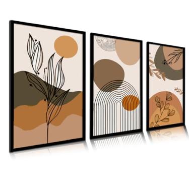 Imagem de Quadro Decorativo Grande Minimalista Orgânico Floral Moderno Formas Escritório Sala Quarto