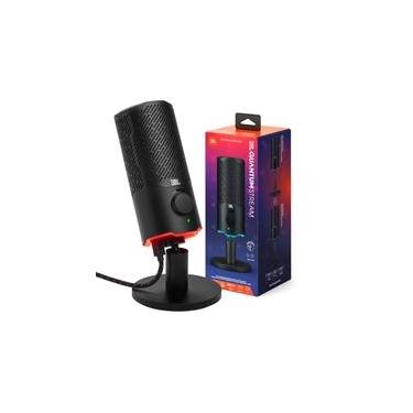 Imagem de Microfone Quantum Stream JBL Podcast, USB, RGB, Otimizado pra PC/MAC/PS5/PS4/Nintendo Switch, Montagem Universal, Metálico - JBLQSTREAMBLK