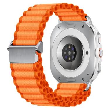 Imagem de EANWireless Pulseira para Galaxy Watch 7 Ultra de 47 mm, pulseira de tecido de nylon off-road com fivela de metal prata, acessório de substituição compatível com Samsung Galaxy Watch Ultra Trail,