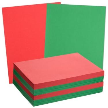 Imagem de 240 folhas de papel cartão de Natal 21,6 x 28 cm A4 vermelho verde branco médio grosso estoque 180 g/m29,5 kg cartolina para impressão de Natal DIY artesanato, cartão de felicitações, cartão de ano