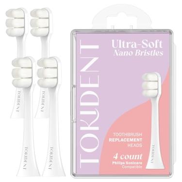 Imagem de Cabeças de escova de substituição para escova elétrica Philips Sonicare - Cabeças de escova de dentes ultra macias para dentes e gengivas sensíveis - Cabeça de substituição com 10.000 cerdas nano de