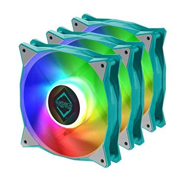 Imagem de kit com 3x Fans IceGale ARGB 120mm Azul Petroleo IceBerg