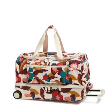 Imagem de Vera Bradley Bolsa esportiva feminina reciclada Ripstop dobrável para viagem, Joias Immersed Blooms, One Size