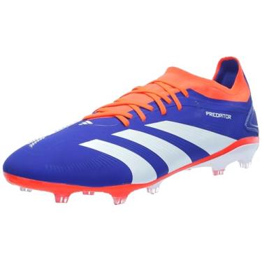 Imagem de adidas Tênis unissex Pro Firm Ground, Branco/Vermelho Solar/Azul Lúcido, 36 BR
