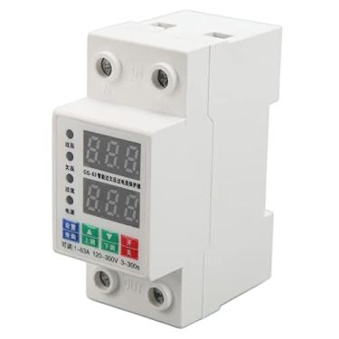 Imagem de Voltímetro de Trilho DIN de 2 Fases, Disjuntor Protetor de Sobrecorrente de Sobretensão Ajustável Automático de 120-300V, Mini Indicador de Medidor de Voltímetro Modular LED