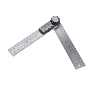 Imagem de Localizador de ângulo Digital, Régua de Aço Inoxidável Com Botão de Travamento, 2, pol., 1 Transferidor Display LCD de Leitura Rápida, de Cálculo, Classificação IP54,