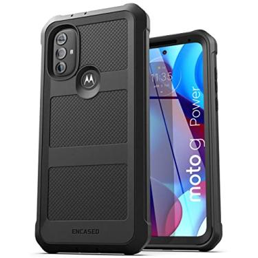 Imagem de ENCASED Capa Falcon Armor para Moto G Power 5G 2022 com protetor de tela integrado, capa protetora para celular de corpo inteiro (preto) (2022)