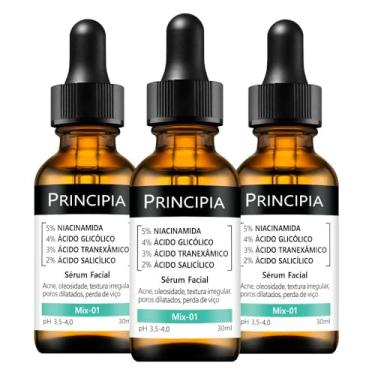 Imagem de Kit 3 Séruns Principia Mix-01 (5% Niacinamida + 4% Glicólico + 3% Tranexâmico + 2% Salicílico)