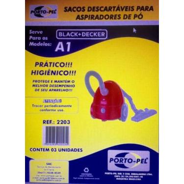 Imagem de Saco Aspirador Para Modelo A1 Black + Decker Porto-Pel 3Un - Porto Pel