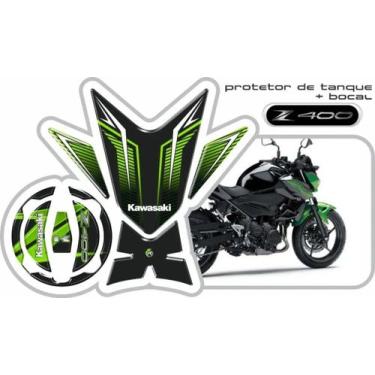 Imagem de Protetor De Tanque Tankpad + Bocal Kawazaki Z400 - Resitank