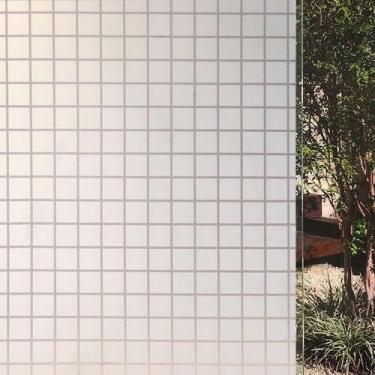 Imagem de Pelicula Adesiva Eletrostatica para Box de Vidro Quadrados Brancos 190