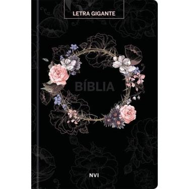 Imagem de Livro - Bíblia Sagrada NVI - Letra Gigante - Flores preta