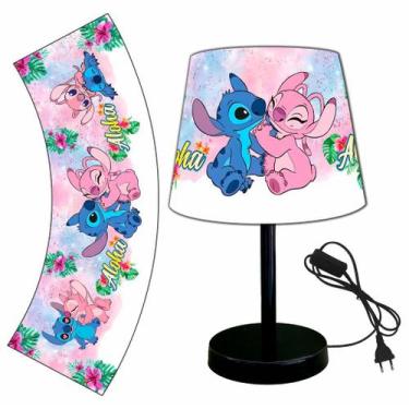 Imagem de Abajur luminaria infantil quarto bebe 15x20 stitch aloha - ATACADAO DA