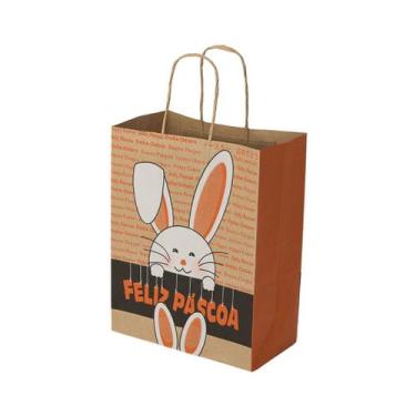Imagem de kit 10 sacolas kraft para ovos de Páscoa tema Páscoa Diversos tamanhos
