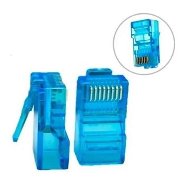 Imagem de 500 Conectores Rj45 Utp Cat5E/6 Banho De Ouro Cabo De Rede - Xtron