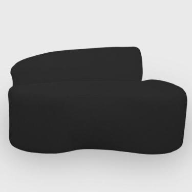 Imagem de Sofa Organico Curvo 2 lugares 145 cm Boucle Preto - Aliança Decor